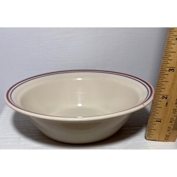 Corelle Corning ABUNDANCE Bowls Blue Red Stripe Soup Cereal Bowl 6 3/4” Set of 5 - Picture 5 of 6